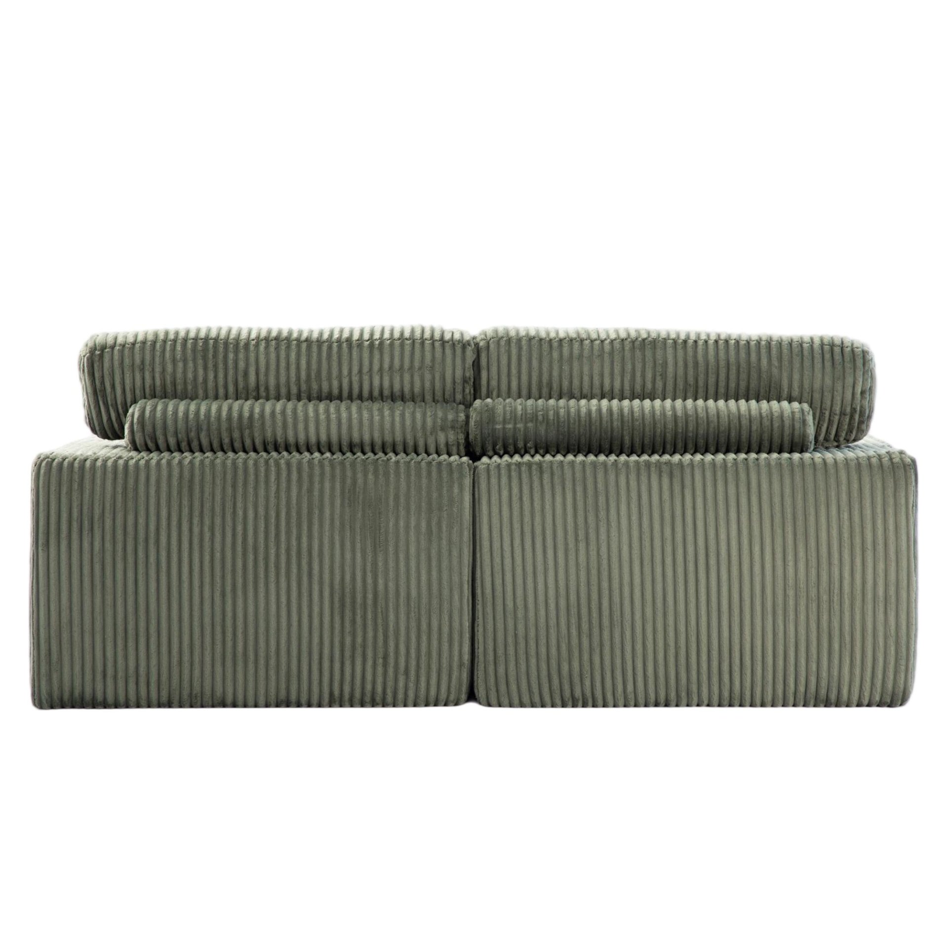 Double Chaise Lounge Chair Indoor, Oversized Upholstered Sleeper Cloud Couch, Deep Seat Sofa Bed - Green - Image 17