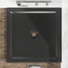 Shower Base, Anti Slip Center Drain Double Threshold - Black - Image 4