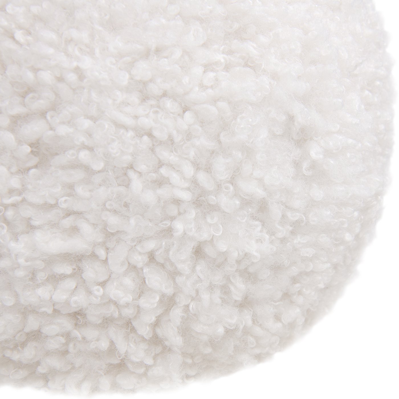 Ayla - Round Sphere Accent Ball Throw Pillow - Curly White - Image 5