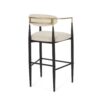 Counter Height Upholstered Bar Stools With Backs And Iron Legs For Kitchen Island (Set of 2) - Beige - Image 8