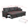 Luxurious Comfort Sectional Sofa Bed - Dark Gray - Image 2