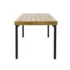 Acacia Wood Patio Dining Table, 69"L Rectangle Outdoor Table - Teak / Black - Image 8