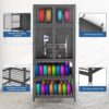 3D Printer Cabinet With Double Layer Filament Storage, Noise Reducing Design - Black - Image 6