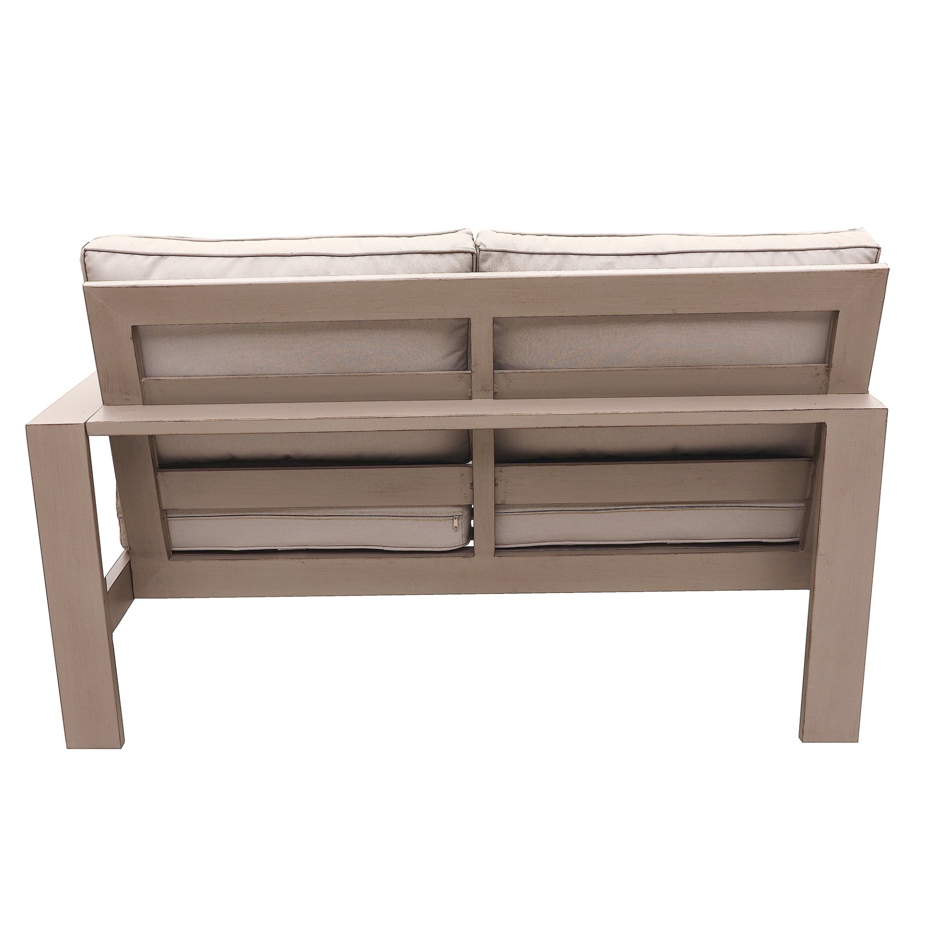 Loveseat, Wood Grained - Light Brown - Image 4