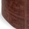 Connor - Round Pouf - Distressed Brown - Image 4