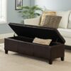 Elegant Storage Ottoman Bench With Birch Legs - Brown - Image 5