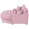 Modern Chaise Lounge Sofa Bed Upholstered Sofa Couch With Tufted Seat And Detachable Pillows For Living Room - Pink - Image 16