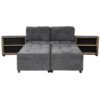 Versatile Sofa Bed Modular Sofa Free Combined Sofa With 2 Storage Racks - Dark Gray - Image 9