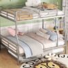 Full Long Over Queen Metal Bunk Bed With Trundle - Silver - Image 20