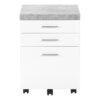 File Cabinet, Rolling Mobile, Storage Drawers, Printer Stand, Office, Cement Contemporary & Modern - White - Image 2
