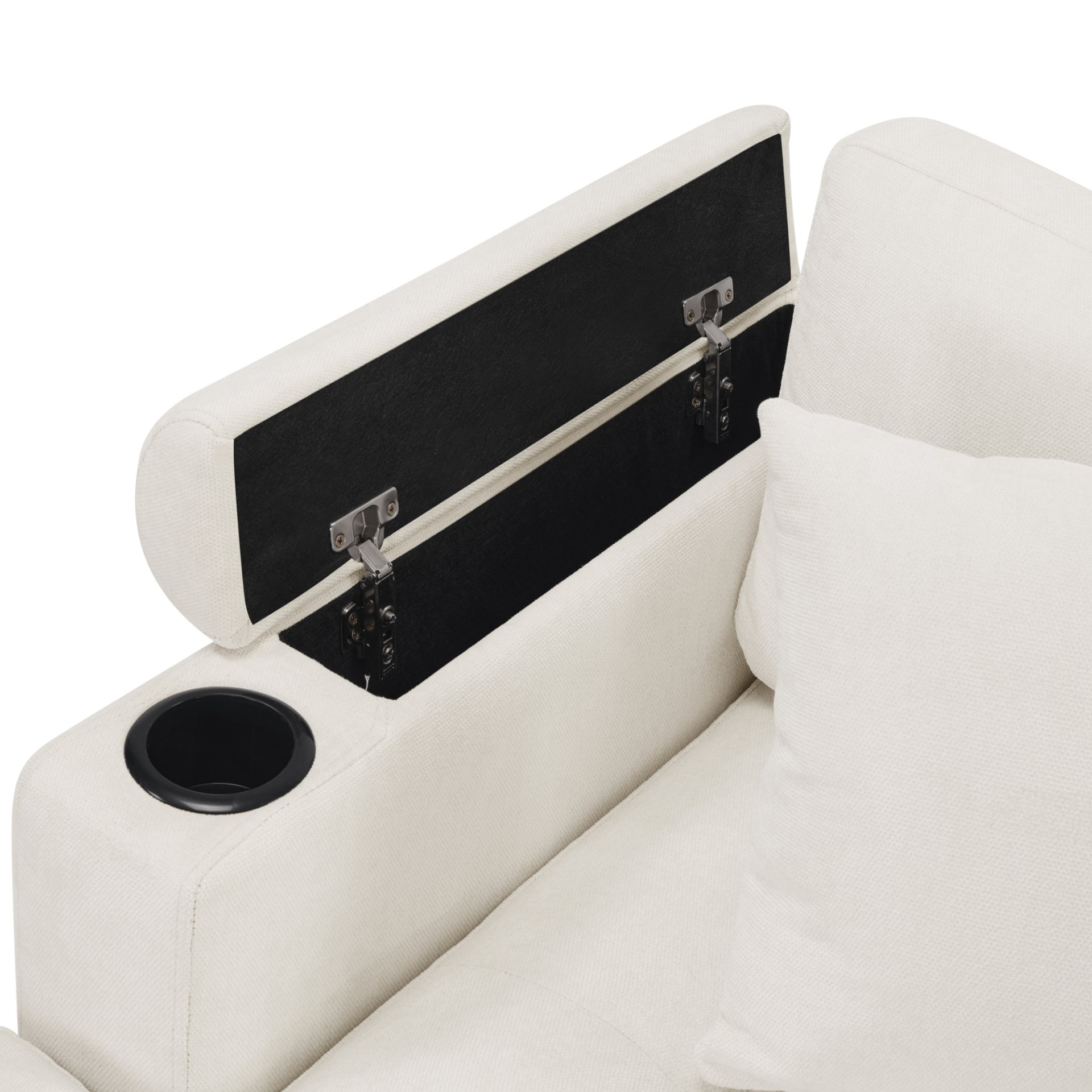 U Shaped Sectional Sofa, Corner Living Room Couch With Built In Cup Holders, Storage, USB Ports - Beige - Image 13