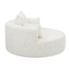 360 Degree Swivel Chair Accent Barrel Chair With Removable Pillows Chenille Fabric - Beige - Image 17