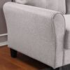 Modern Living Room Sofa Set Linen Upholstered Couch Furniture For Home Office - Light Gray - Image 17