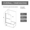 Bohemian Shower Door Bathtub With Tempered Glass And Handle - Matt Black - Image 3