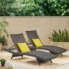 Salem - Wicker Chaise Lounge Adjustable Rattan Outdoor Chair Set - Brown Multi - Image 5
