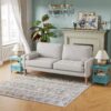 Roma - Modern 3 Seater Sofa Couch For Living Room Upholstered Fabric - Beige - Image 8