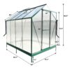 6.3'x8.2'x7' Polycarbonate Greenhouse, Heavy Duty Outdoor Aluminum Walk-In Green House Kit With Rain Gutter, Vent And Door For Backyard Garden - Green - Image 27
