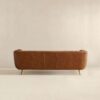 Ava - Genuine Italian Leather Channel Tufted Sofa - Gold / Tan - Image 5