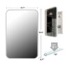 Recessed Metal Framed Medicine Cabinet With Mirror And Adjustable Shelves Wall Mirror With Storage For Bathroom - White - Image 9