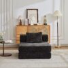 Convertible Floor Sofa Bed With Fixed Shape Frame For Living Room - Black - Image 13