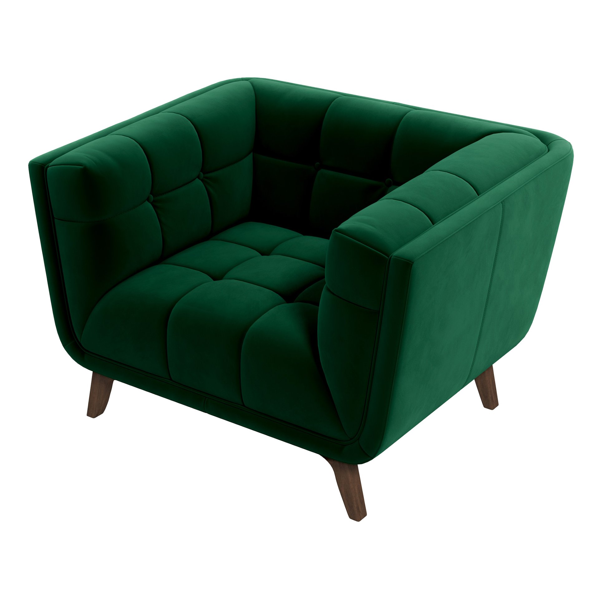 Addison - Lounge Chair Dark - Brown / Dark Green - Image 4