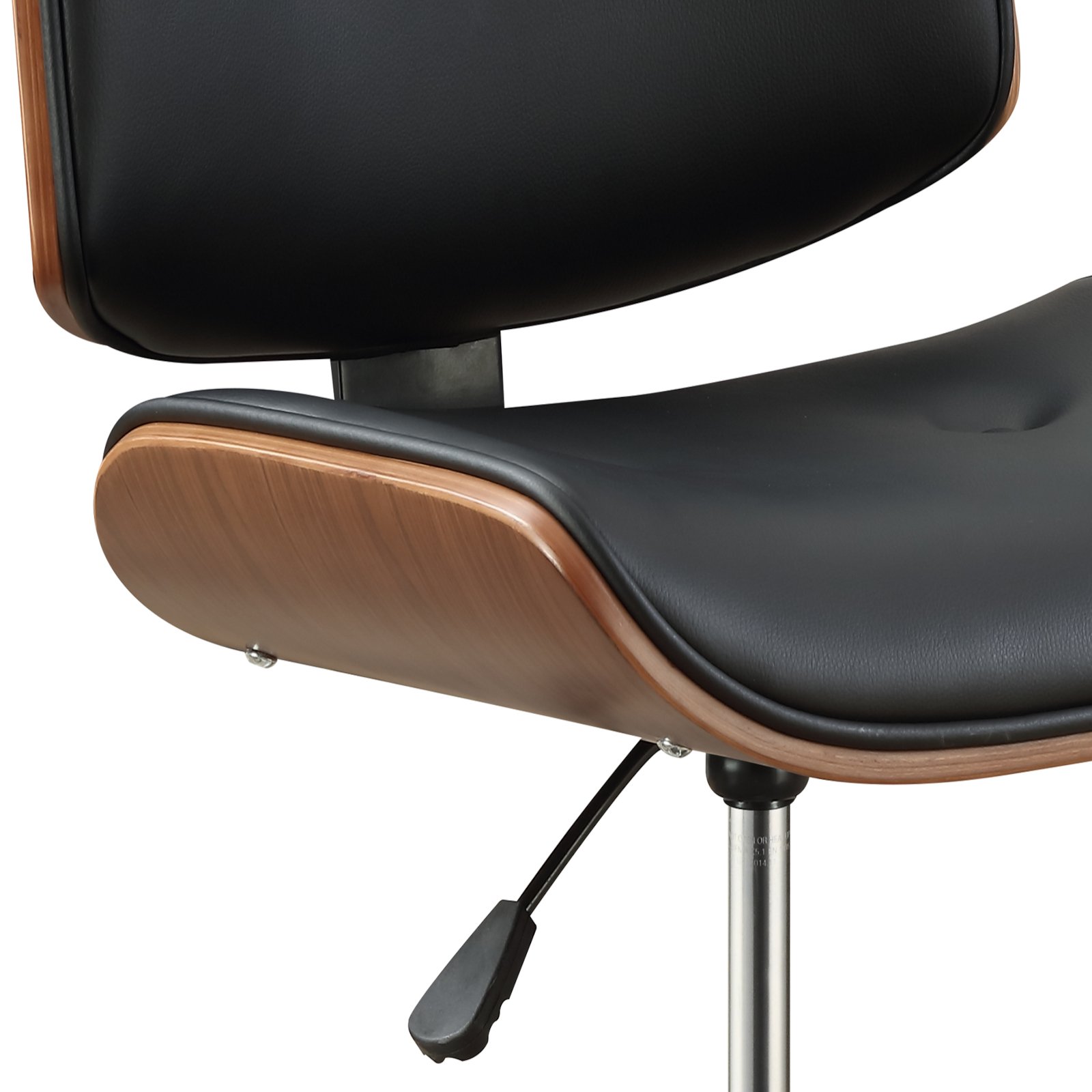 Camila - Synthetic Leather Office Chair - Black - Image 8