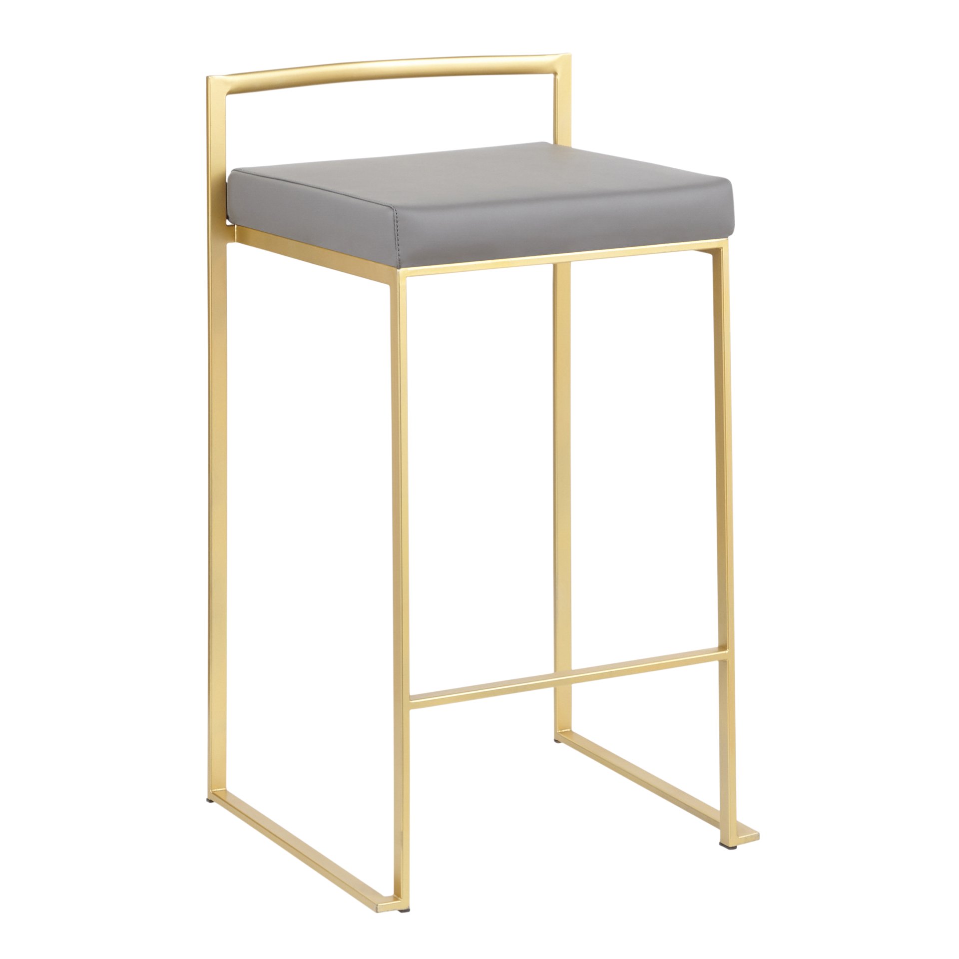 Fuji - Contemporary Counter Stool (Set of 3) - Gold / Gray - Image 2