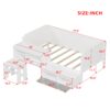 Twin Size Daybed With Storage Shelves And Lockers, Multi Functional Bed With Study Desk And Matching Stool - White - Image 16