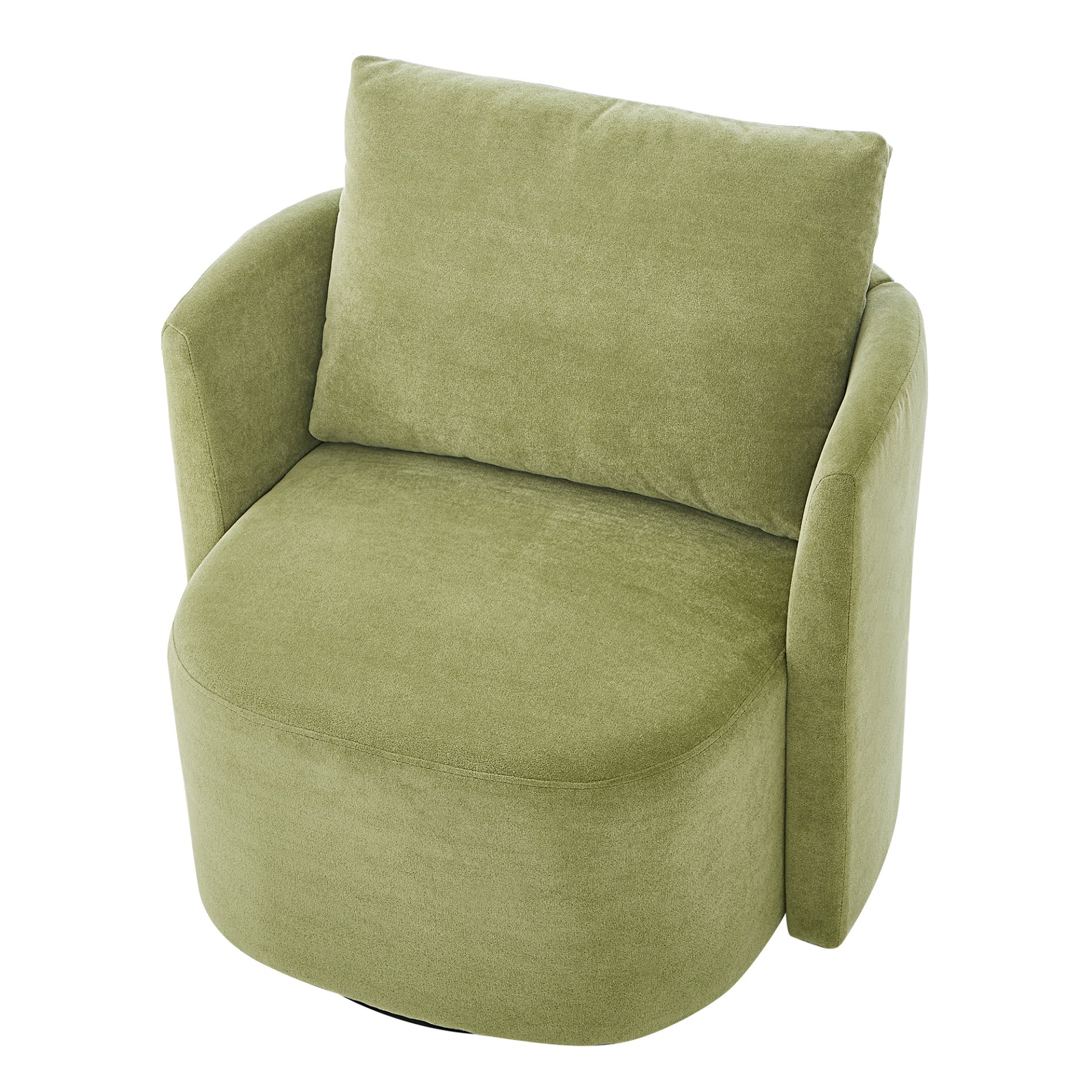 360° Swivel Chair, Accent Barrel Armchair, Upholstered With Curved Design - Green - Image 13