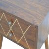 Inlay - Geo Brass Bedside Table - Chestnut - Image 6