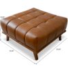 Addison - Square Upholstered Ottoman - Antique Brown / Brown / Cognac - Image 3