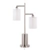 Cannes - Contemporary Table Lamp - Nickel / White - Image 5