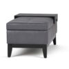 Oregon - Storage Ottoman Bench With Tray - Stone Gray - Image 3
