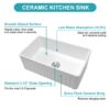 Single Bowl Kitchen Sink 33" Reversible Design With Durable And Deep Basin - White - Image 11