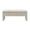 Modern Bed End Bench With Storage, Upholstered Large Foot Rest Stool, Comfy Window Vanity Bench For Living Room, Dorm, Coffee Table, Linen - Light Gray - Image 6
