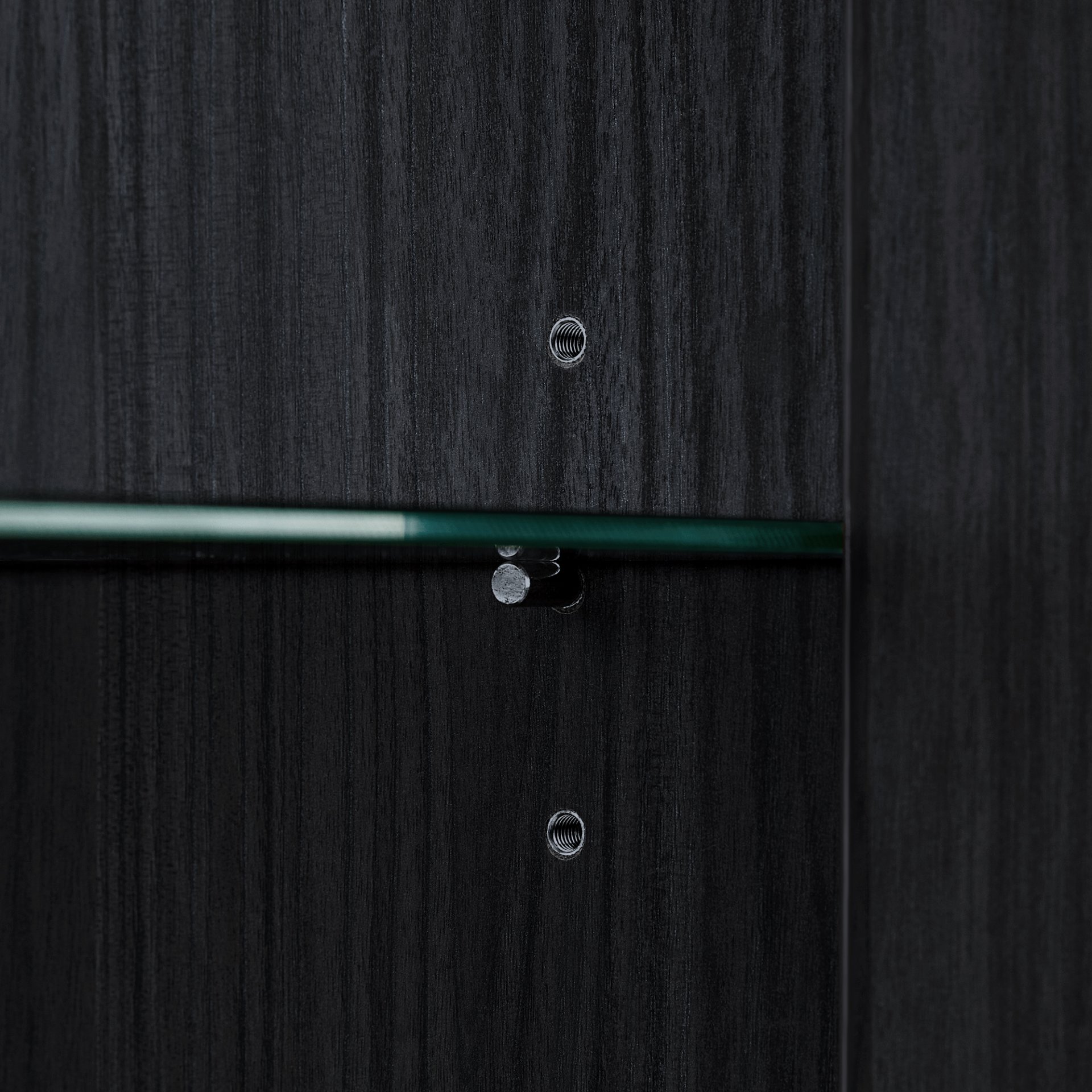 Modern Style Tall Display Cabinet With LED Lighting, Tempered Glass Door, 2 Drawers - Black - Image 12