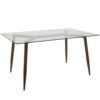 Clara Pebble - 5 Piece Mid-Century Modern Dining Set - Walnut / Clear / Gray - Image 3