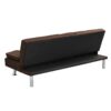 Futon Sofa Bed With Armrest Two Holders Wood Frame, Stainless Leg - Brown - Image 10
