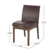 Modern Dining Chair With Upholstery - Dark Brown - Image 3