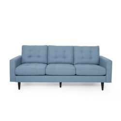 Jenny - Contemporary Tufted Fabric 3 Seater Sofa - Blue