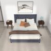 Donald - Mid-Century Modern Velvet Platform Bed King - Gray - Image 12