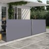 Retractable Side Awning, Waterproof & UV-Resistant, Privacy Screen Divider Roll Up Balcony - Gray - Image 5