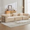 Convertible Floor Sofa Bed With Fixed Shape Frame, Boneless Modular Sectional Sofa, For Living Room - Beige - Image 2
