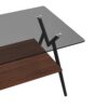 Rectangle Coffee Table With Tempered Glass Top And Brown MDF Shelf, Modern Table For Living Room - Gray - Image 9