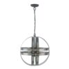 4 Light Galvanized Chandelier, Hanging Light Fixture With Adjustable Chain For Kitchen, Bulb Not Included - Gray - Image 3