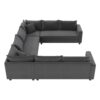 Modular Sectional Reversible U Shaped Couch Set, Free Combination Minimalist Style, Oversized 8 Seat Convertible Sofa - Gray - Image 5