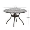 Tranquilius - Outdoor Round Dining Table With Lattice Tabletop, Umbrella Hole And Curved Legs - Bronze - Image 3