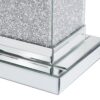 Square Mirrored End Table With Led Lights, Modern Side Table With Crushed Diamond For Living Room - Silver - Image 10