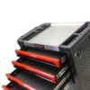 Removable 4 Drawer Metal Tool Cart With Lock - Black / Red - Image 7