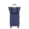 3 Piece Set (18/Travelbag/Toiletry Bag), Softshell Suitcase Spinner Wheels Terylene Polyester Luggage Sets Carry On Suitcase Luggage Lightweight Durable Suitcase - Blue - Image 12